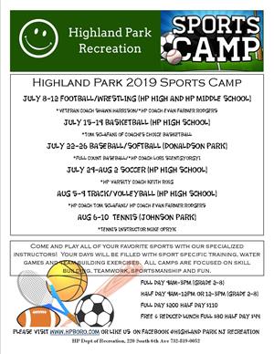 2019 Sports Camp Flyer