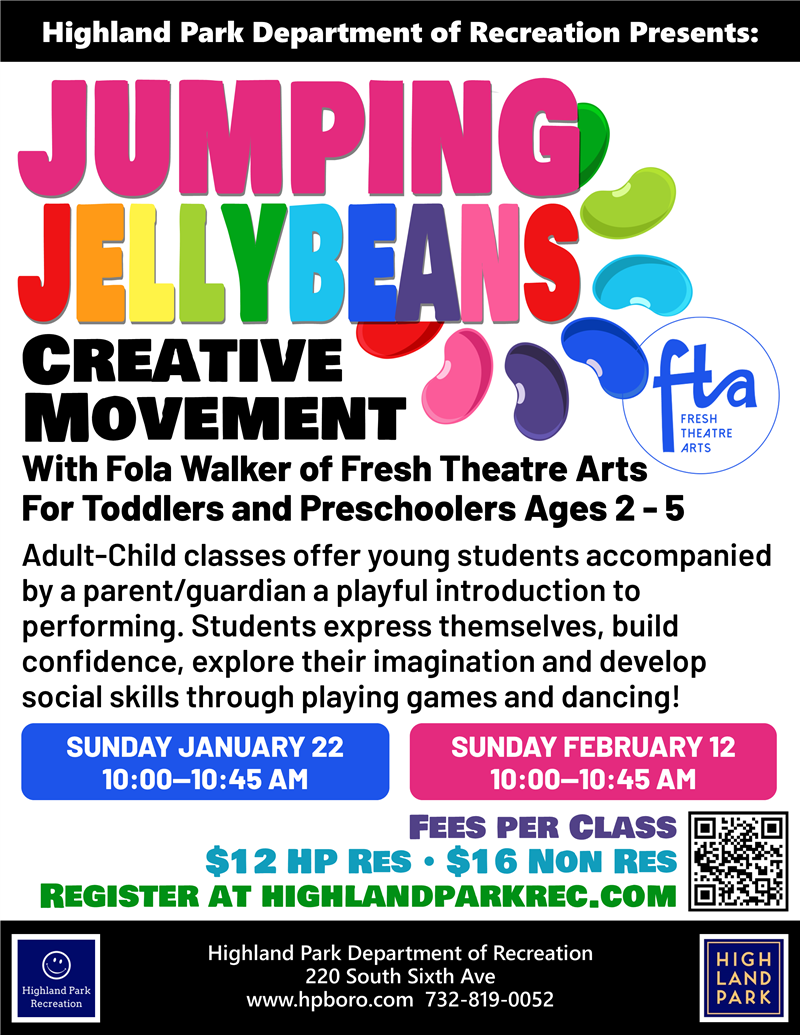 Highland Park Recreation Jumping Jellybeans Movement Classes (Ages 25)